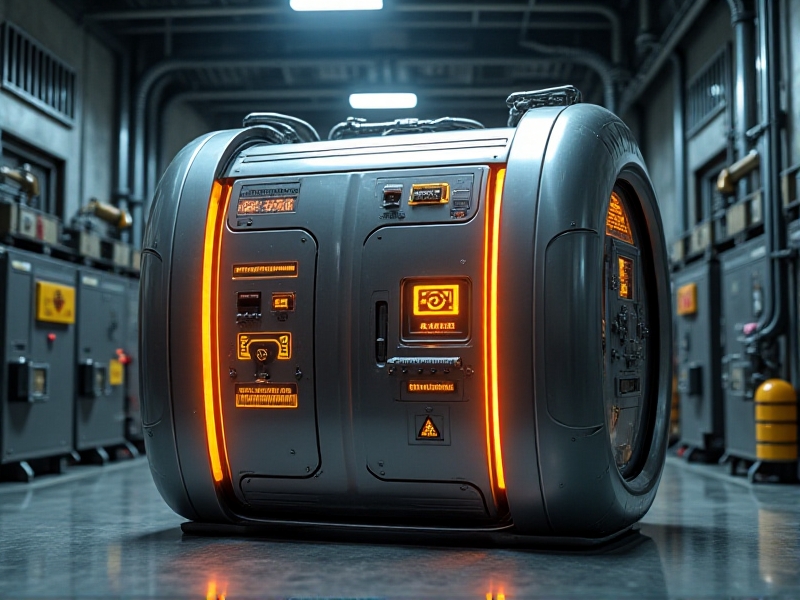 A modern ergonomic tank with large, easy-to-grip handles and clearly labeled controls. The tank is set in a well-lit industrial environment, showcasing its user-friendly features and accessibility.